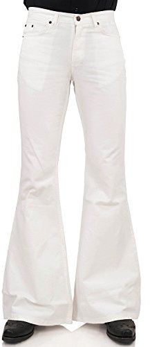 Comycom Schlaghose Stoff Star Gabardine Weiss Hüftschlaghose 32/36