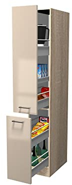 Flex-Well Apothekerschrank Küche - 30 cm breit - Kaschmir Glanz Sonoma Eiche – Neapel