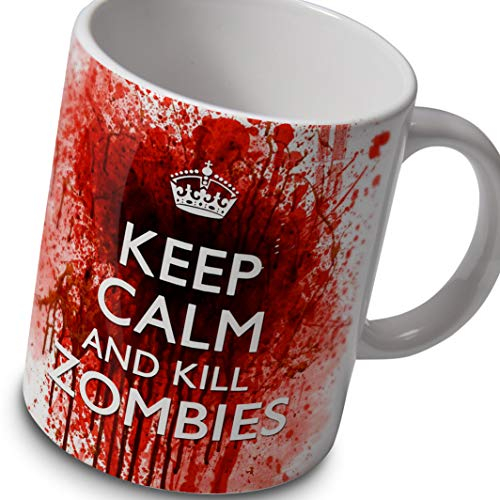 verytea Zombie Mug - Keep Calm and Kill Zombies - Bloody Mug Cup - Now Even bloodier!