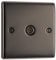 BG Electrical Single Co-Axial Socket, Black Nickel