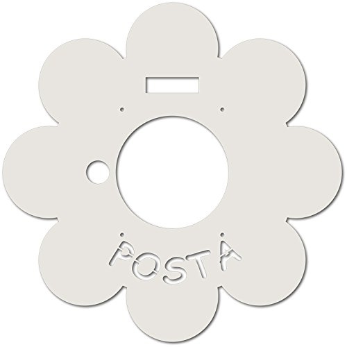 Alubox 08MIAPLMARGHEBI Frontale Intercambiabile per Cassetta Postale MIA con Disegno Margherita, Bianco