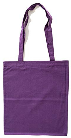 Bags by Jassz Stoffbeutel aus Baumwolle mit langen Henkeln (ca. 38 x 42 cm, Lila)