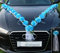 Rosen Girlande Braut Paar Rose Deko Dekoration Autoschmuck Hochzeit Car Auto Wedding ®Auto-schmuck Deko (F Blau/Weiß)