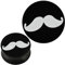 CHICNET Plug Acryl weißer Schnurrbart Moustache schwarz Piercing Ohrschmuck 20 mm