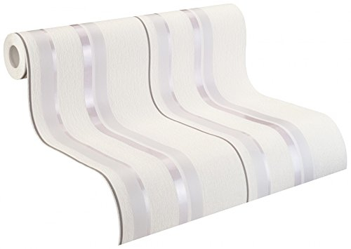 Vliestapete Rasch Home Vision Streifen weiß lila 733013