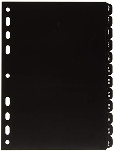 rido/idé 7065802 Kalender-Register (aus Hartfolie, für A 5 Ringbuch/Timer/Timing 1, 6-teilig) schwarz