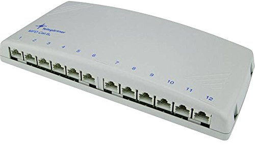 TELEGÄRTNER J02022A0053 Modular Patch Verteiler Kat.6A(tief), 12x RJ45 lichtgrau
