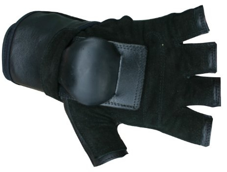 Hillbilly Handgelenk Guard Handschuhe – Half Finger, schwarz