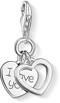 Thomas Sabo Damen Charm-Anhänger Herz I Love You Charm Club 925 Sterling Silber 0852-001-12