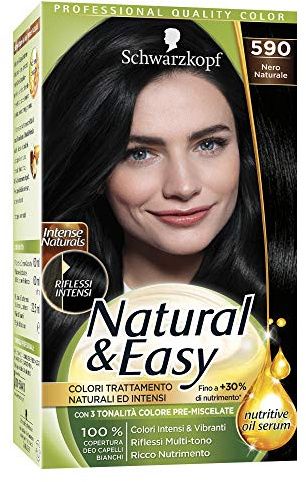 Schwarzkopf Permanente Haarfarbe für Natural und Easy, 590 Schwarz Natur