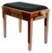 Legato Polished Walnut Piano Stool - Adjustable Height with Black Draylon Top