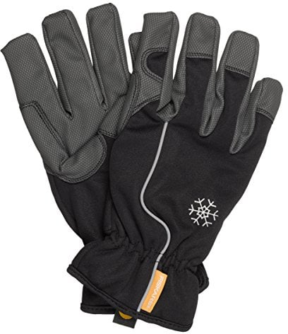 Fiskars Winter Garten-Arbeitshandschuhe , Größe 10, Schwarz/Orange, 1015447