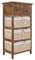 Rebecca Mobili Cassettiera Credenza Rustica, 2 Cassetti 3 Ceste, Legno Vimini, Marrone Scuro, Arredo Bagno Cucina - Misure: 80 x 40 x 27 cm (HxLxP) - Art. RE4059