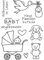Efco Stempel Clear Baby transparent, A7/ 74 x 105 mm, 9-teilig