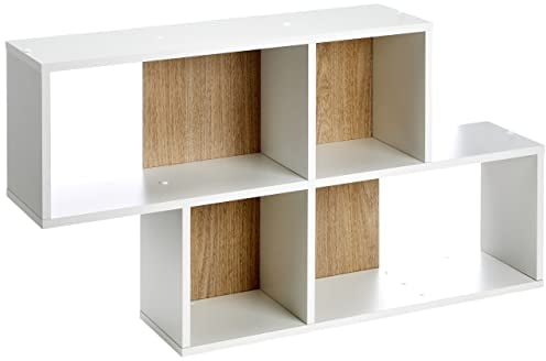 FMD Möbel, 270-001 Nora Wandregal, eiche, weiß, maße 100.0 x 19.5 x 53.0 cm (BHT)