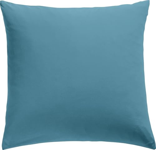 REDBEST Kissenbezug Single- Jersey San Francisco, Rauchblau Größe 80x80 cm - weiche Qualität, bügelfrei, praktischer Reißverschluss, 100% Baumwolle