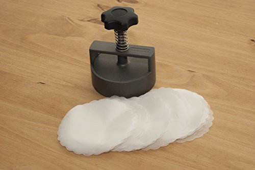 Butchers Heavy Duty Press 5 120mm + 500 Burger Cellophane Plastic Non-Stick Discs + Angus Burger Mix