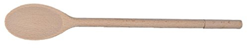 Vogue Wooden Spoon 20.3 cm/8 inch, Brown, Birch Wood, Soft Edged Wooden Spoon Suitable for Non-Stick Cookware, Weight: 20 g, Domestic & Commercial Kitchen Use, D770