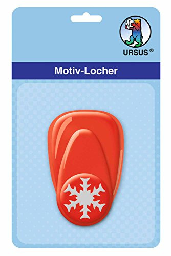 Ursus 19470071 - Motivlocher Schneeflocke, Durchmesser 1,6 cm, rot