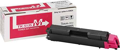 Kyocera TK-5135M Toner Drucker Magenta. Original Tonerkartusche 1T02PABNL0. Drucker Toner kompatibel für TASKalfa 265ci, TASKalfa 266ci. Druckertoner für bis zu 5000 Seiten