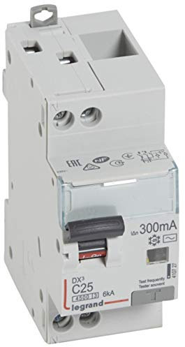 410727 Legrand Disjoncteur différentiel 25A type AC 300mA - courbe C - DX³4500 1P+N