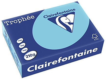 Clairefontaine 2222C - Ries Druckerpapier / Kopierpapier Trophee, intensive Farben, DIN A4, 210g, 250 Blatt, Billardgrün, 1 Ries