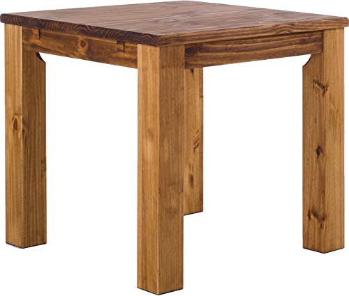 Esstisch Rio Classico 90x90 cm Brasil Holz Pinie Massivholz Esszimmertisch Echtholz ausziehbar vorgerichtet für Ansteckplatten Brasilmöbel