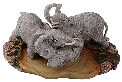 Comfy Hour Wildlife Collection Elefantenfamilie Schlamm-Badefigur, Polyresin, 12,7 cm