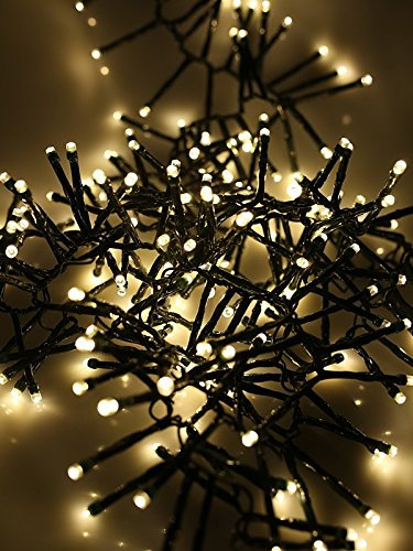 5m Warm White Connectable Cluster 240 LED Outdoor Waterproof Battery 8 Multi-Function with Timer String Lights Xmas Garden Christmas Party Fairy