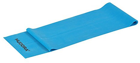 HUDORA Fitnessband, blau, schwer, Latex, 2,0 Meter lang - in der Praktischen Box mit Übungsheft für Training, Physiotherapie