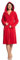 Vossen Damen Bademantel Texas, Einfarbig, Rot (purpur 3705), L (46-52)