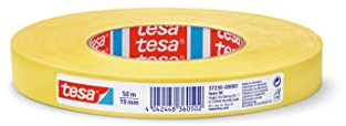tesa extra Power Perfect Gewebeband - Gewebeverstärktes Ductape zum Basteln, Reparieren, Befestigen, Verstärken und Beschriften - Gelb - 50 m x 19 mm