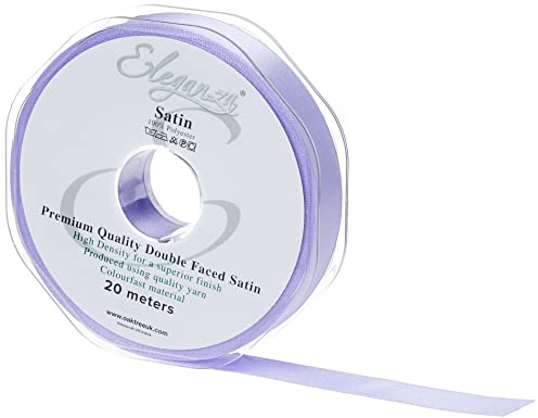 ELEGANZA Double Faced Satin 15mm x 20m Lavender No.45, 15 mm x 20 m