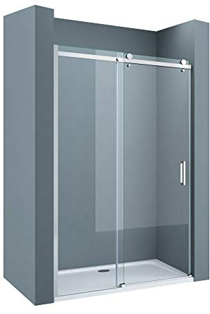 Sogood Porte de Douche Transparent pour Niche 100cm Paroi de Douche avec Porte Coulissante Teramo4 en Verre de Sécurité Anticalcaire 100x195cm
