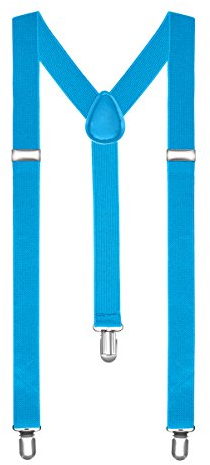 Autiga® Hosenträger Herren Damen Hosen Träger Y Form Style Clips Schmal Neon Bunt Farbig türkis