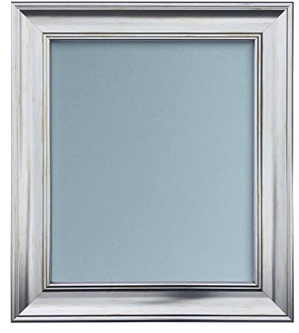 Scandi - Marco de fotos de plata envejecida con fondo negro, blanco, marfil, rosa o azul, plástico, Blue Backing Board, 30 x 24 inch