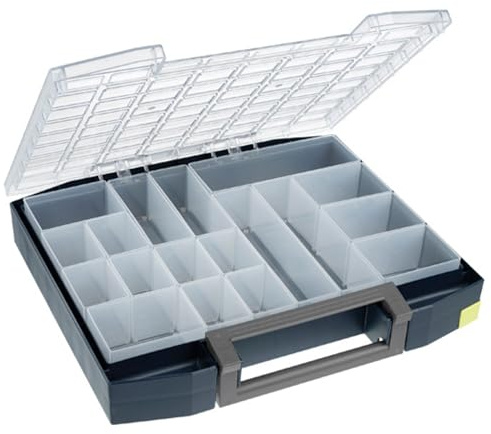 Raaco Boxxser 80 8x8-18 Sortierbox, 18 Einsätze - Sichere Aufbewahrung | Robuste Sortierbox für Werkstatt, Sortimentskasten & Sortierboxen für Kleinteile, Traglast 20 kg, Sichere Aufbewahrung, Modul