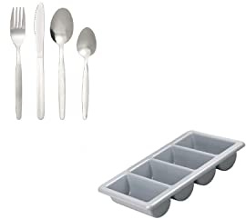 S274 Cutlery And Dispenser Combo Deal (Pack of 240) | Bulk pack includes a handy storage tray for quick dispensing in busy commercial kitchens, simplifying high-volume service.