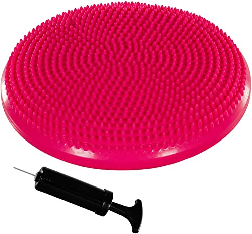 MOVIT Ballsitzkissen DYNAMIC SEAT inkl. Pumpe, Durchmesser 33cm, pink, schadstoffgeprüft, Luftkissen Noppenkissen Balance Kissen