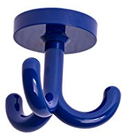 Gedotec Kleiderhaken Kinder Drehhaken Garderoben-Haken Dreifachhaken drehbar Kunststoff RAL 5002 - ultramarinblau | Kita | Möbelbeschläge - MADE IN GERMANY | 1 Stück - Unterbauhaken Decken-Montage