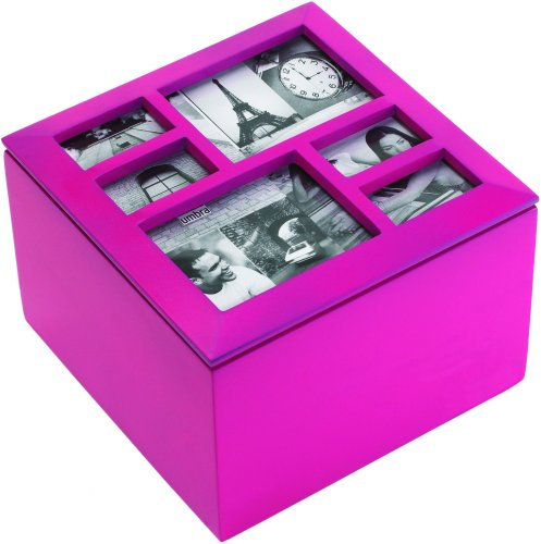 Umbra Fotobox mit Mehrfach-Bilderrahmen, Fuchsia rot