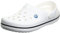 Crocs Unisex Crocband Clogs, White/Black Stripe Detail, Size M8W9 UK