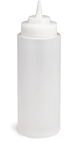 Tablecraft 32 Ounce Clear Wide Mouth Squeeze Bottle (06-0885) Category: Plastic Squeeze Bottles and Lids