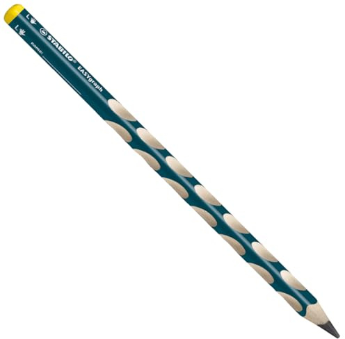 STABILO - Ergonomischer Dreikant-Bleistift für Linkshänder - EASYgraph in petrol - Einzelstift - Härtegrad HB