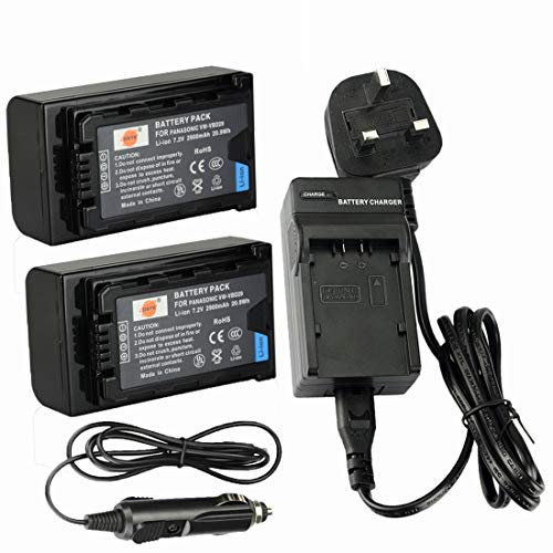 DSTE® 2x VW-VBD29 Rechargeable Li-ion Battery + DC155U Travel and Car Charger Adapter for for Panasonic AJ-PX298MC HDC-MDH2 HDC-MDH2GK Camcorder