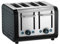 Dualit Architect 4 Slot Black Body with Metallic Charcoal Panel Toaster