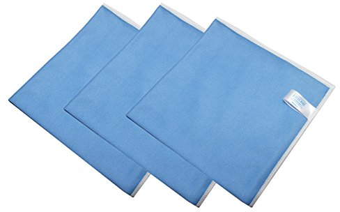 3x Glastuch aus Microfaser 40x40 cm f. Nass- und Trockenreinigung von glatten Oberflächen Fenstertuch für Glas / Scheiben / Spiegel für fussel- und streifenfreie Oberflächen. Hohe Schmutzaufnahmekraft