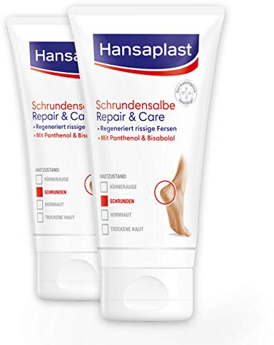 Hansaplast Repair & Care Schrundensalbe 2er Pack (40 ml), Fußpflege für sehr trockene und rissige Haut, Fußcreme für zarte und geschmeidige Füße