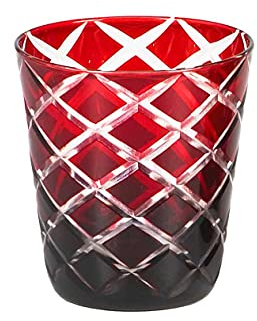 EDZARD 4er Set Kristallglas Dio, rot, Höhe 10 cm, Füllmenge 230 ml, handgeschliffen, Überfangtechnik - Teelichthalter, Trinkgläser, Wassergläser, Whiskeygläser, Eiskaffee Gläser