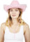 P'TIT CLOWN - 21303 - Cowgirl Filzhut mit glänzenden Federn - Glimmer Damen Cowboyhut - Western Look, Country, Far West, Rodeo, Festival, Karneval, JGA, Halloween, Party - Erwachsene - Rosa